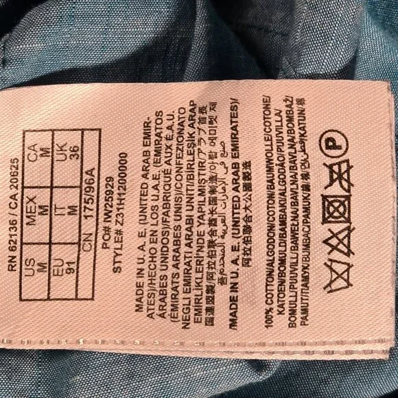 G by Guess Blue Button-Up Shirt Women’s Medium Western Utility Cotton Top - Picture 9 of 11